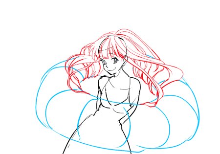 Развивающиеся волосы рисование
