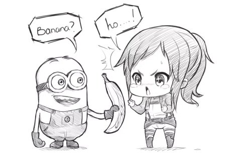 Раскраска атака титанов Чиби