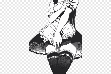 Черно белая тян