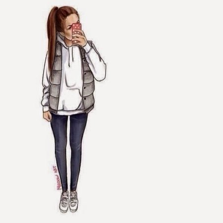Рисунок девушки в полный рост