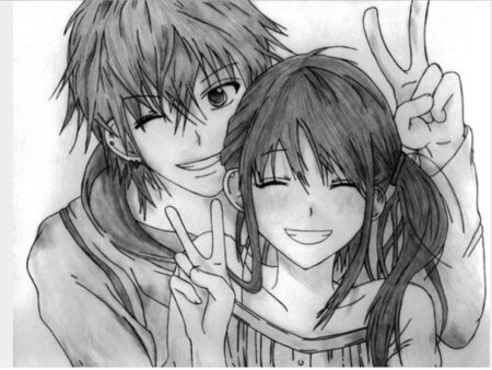 Аниме карандашом любовь