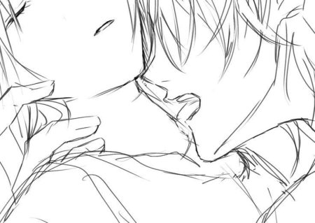 Аниме поцелуй в шею