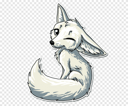 Белая лиса арт