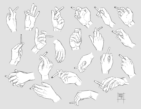 Рука с сигаретой референс