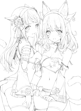 Аниме для раскрашивания с ушками