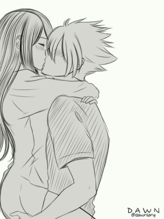 Поцелуй рисунок аниме