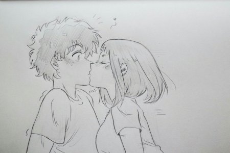 Деку и Урарака поцелуй