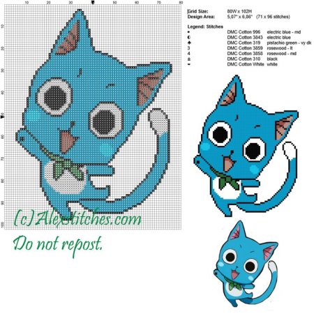 Вышивка крестом аниме хвост феи