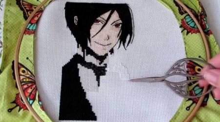 Вышивка крестиком тёмный дворецкий