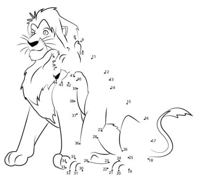 Раскраска по номерам Король Лев