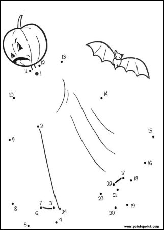 Рисование по точкам Хэллоуин