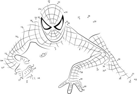 Человек паук по точкам