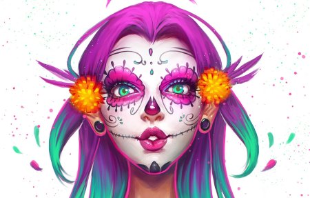 Аниме девушки с гримом на лице