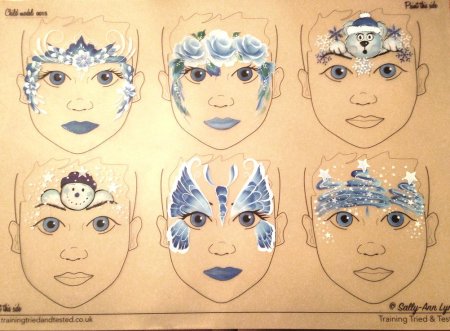 Лицо для аквагрима на бумаге