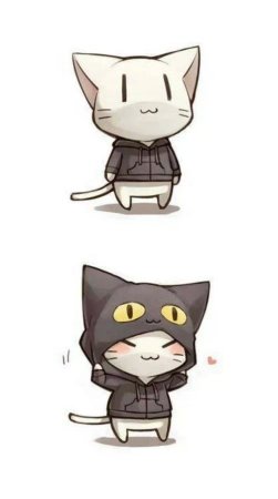 Кот в стиле аниме