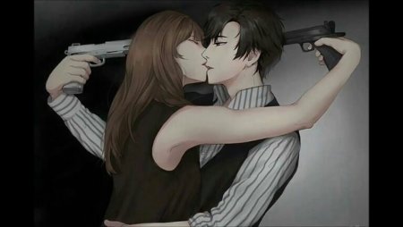 Аниме парень и девушка с пистолетами