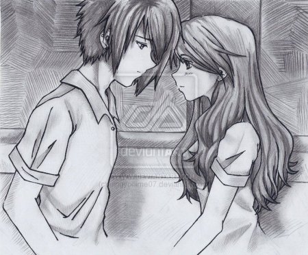 Аниме карандашом любовь