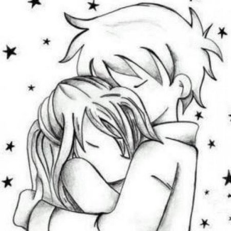 Влюбленная пара карандашом