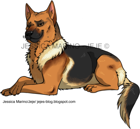 Немецкая овчарка в мультяшном стиле