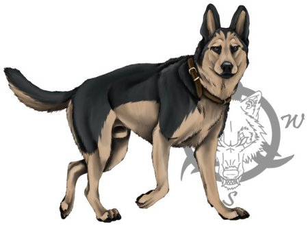 Овчарка в мультяшном стиле