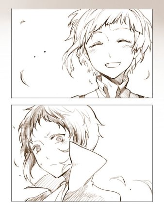 Акутагава и Ацуши черно белое