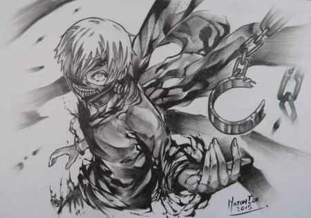 Токийский гуль Канеки скетч