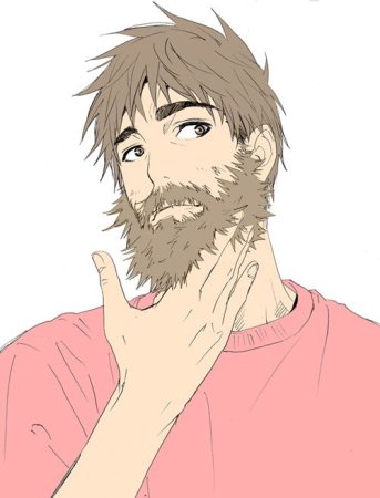 Аниме парень с бороткой