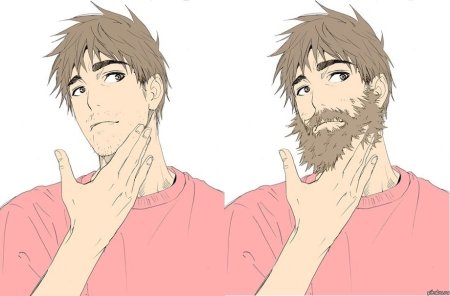 Аниме парень с бородой