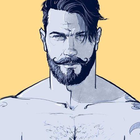 Аниме арт с бородой