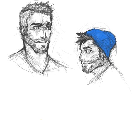 Скетч мужчина с бородой
