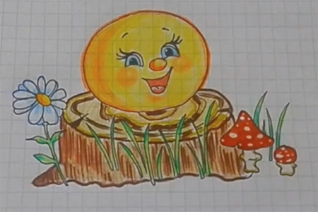 Колобок на пеньке