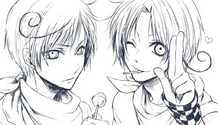 Раскраска аниме парни