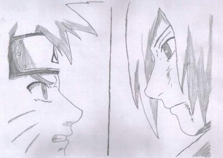 Рисунки для срисовки аниме Наруто Саске