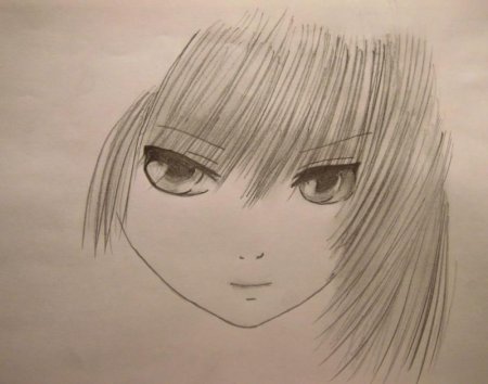 Аниме лицо карандашом