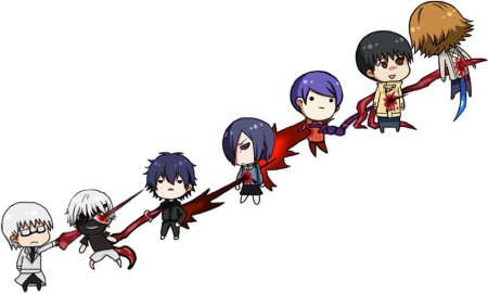 Чиби персонажи аниме Токийский гуль