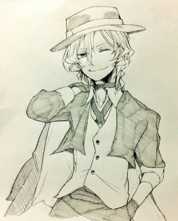 Чуя Накахара для срисовки