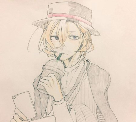 Чуя Накахара Великий из бродячих псов для срисовки