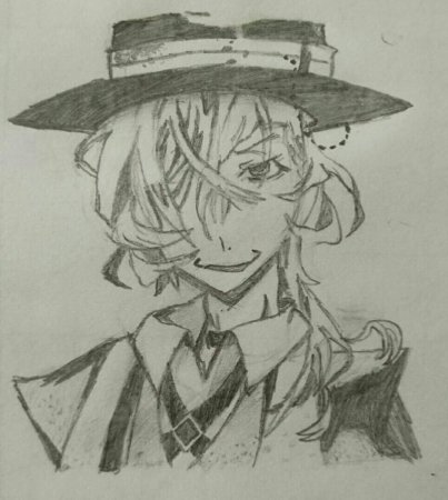 Чуя Накахара карандашом