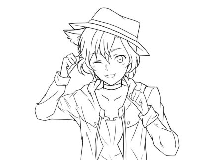 Чуя Накахара чб в полный рост