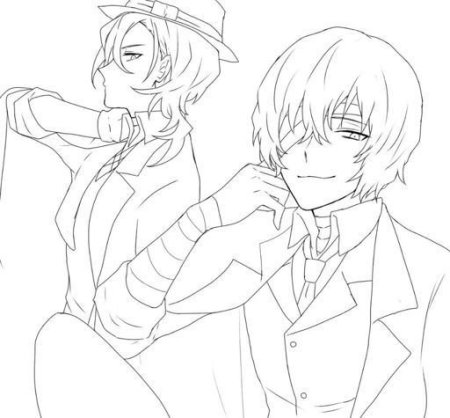 Великий из бродячих псов раскраска Дазай