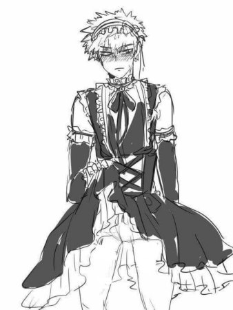 Бакуго Кацуки в костюме горничной