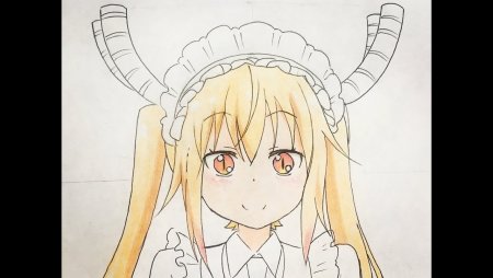 Горничная Кобаяши для срисовки