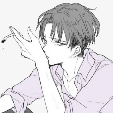 Аниме парень с сигаретой