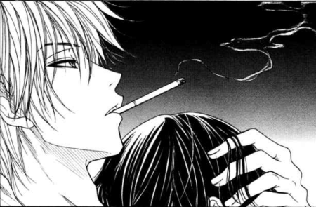 Аниме парень курит