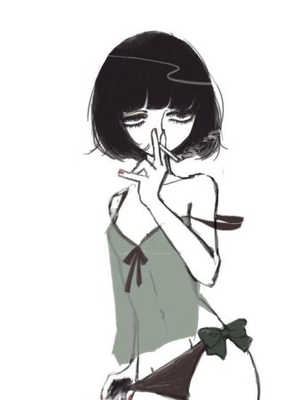 Аниме девушка с сигаретой