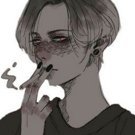 Курящий аниме арт