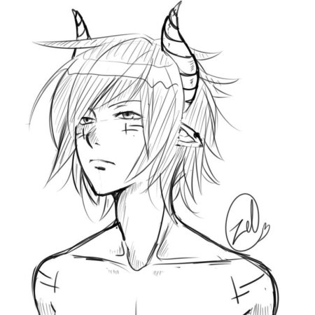 Демон аниме парень рисовка