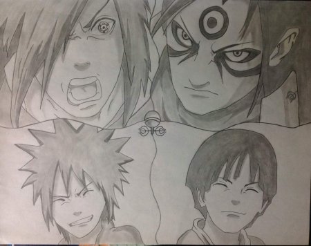 Рисунки карандашом аниме Наруто Хаширама