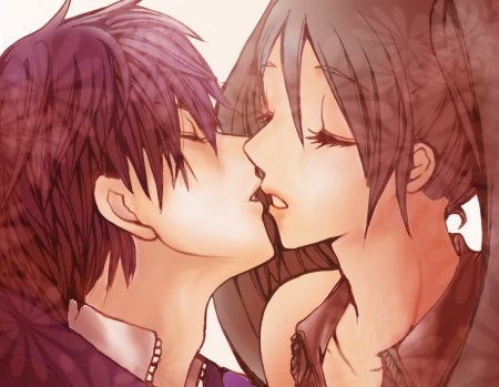 Аниме картинки поцелуй