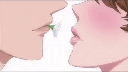 Аниме поцелуй с языком